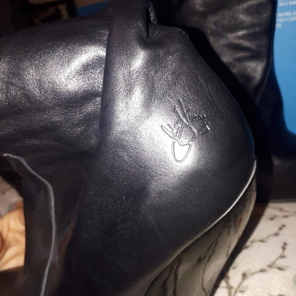 FLUEVOG LA Griffith Park thigh high black leather boots size 6 - Picture 2 of 2